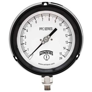 4.5" DIAL 1 / 4" NPT BOTTOM 0 / 15 PSI Only Single scale