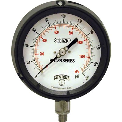 4.5'' DIAL, StabiliZR(TM) 0-200 PSI / KPA, 1 / 4'' BTM., CONN.