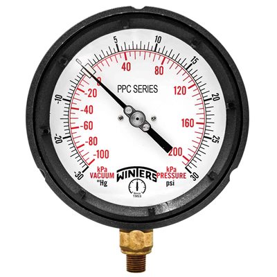 PROCESS 30"-0-30 PSI / KPA 1 / 4" NPT BRASS