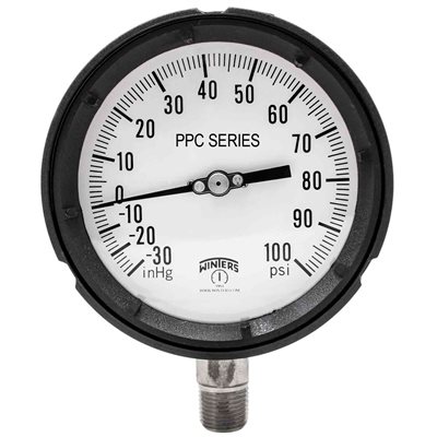 Process 4.5" 30"-0-100 PSI Only 1 / 2" NPT ST / ST