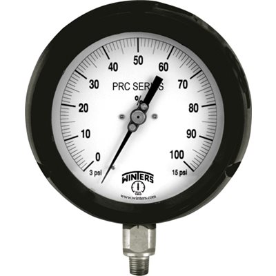 RECEIVER GAUGE 3-15 PSI 1 / 4" NPT SS