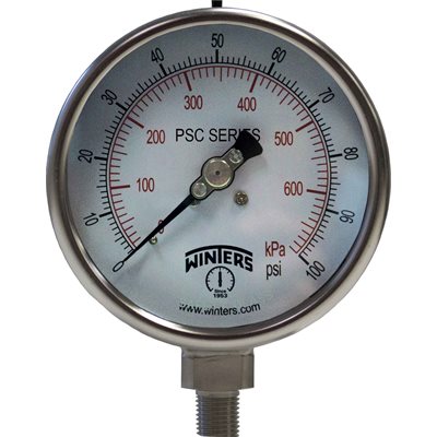 4" SAFETY CASE, DRY, ALL SS 0 / 100 PSI / KPA 1 / 4" BTM