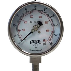 4" SAFETY CASE, DRY, ALL SS 0 / 100 PSI / KPA 1 / 4" BTM
