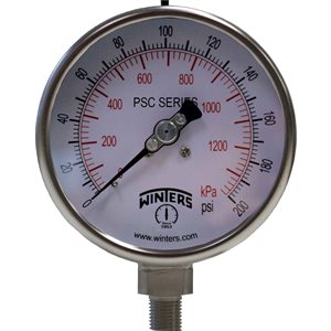 4" SAFETY CASE, DRY, ALL SS 0 / 200 PSI / KPA 1 / 4" BTM