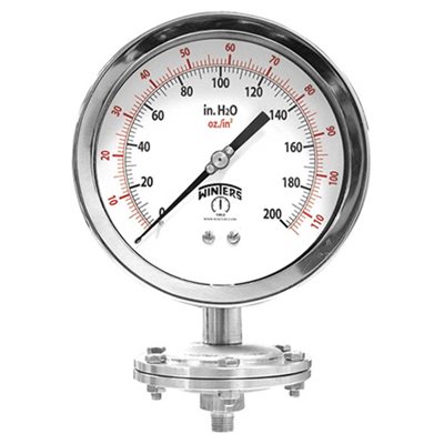 6'' SCHAEFFER GAUGE, 0 / 100''WC & OZ, 1 / 2'' NPT LM