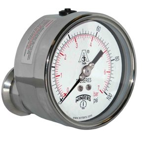 PSQ SANITARY 2.5'' 0 / 100 PSI / BAR 1.5'' TRI-CLAMP CBM 3A