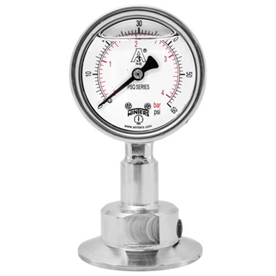 PSQ SANITARY 2.5'' 0 / 300 PSI / BAR 1.5'' TRI-CLAMP CBM 3A