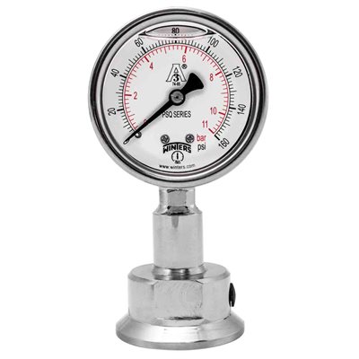 PSQ SANITARY 2.5'' 0 / 160 PSI / BAR 1.5'' TRI-CLAMP LM 3A