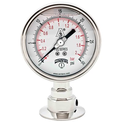 PSQ SANITARY 4'' 0 / 30 PSI / BAR 2'' TRI-CLAMP LM 3A