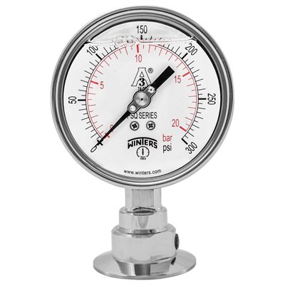 PSQ SANITARY 4'' 0 / 300 PSI / BAR 2'' TRI-CLAMP LM 3A