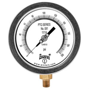 4" TEST GAUGE 0-200PSI 1 / 4"NPT BTM