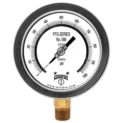 4" TEST GAUGE 0-1000 PSI 1 / 2" NPT BTTM