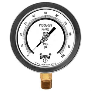 4" TEST GAUGE 0-1000 PSI 1 / 2" NPT BTTM