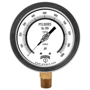 4" TEST GAUGE 0-10,000 PSI 1 / 2" NPT BTTM