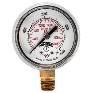 WELDING GAUGE 2" 0-4000 PSI / KPA 1 / 4 BTM