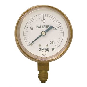 WELDING GAUGE 2.5" 0-200 PSI / KPA 1 / 4 BTM