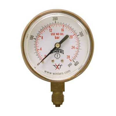 WELDING GAUGE 2.5" 0-400 PSI / KPA 1 / 4 BTM