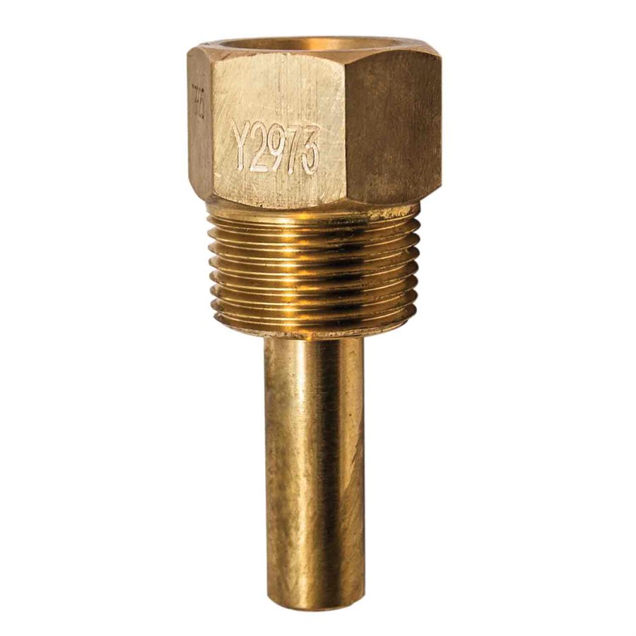 2.5" BRASS THERMOWELL, 3 / 4" NPT