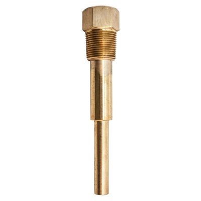 6" BRASS THERMOWELL, 3 / 4" NPT