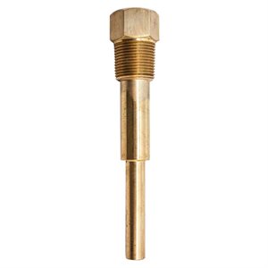 6" BRASS THERMOWELL, 3 / 4" NPT
