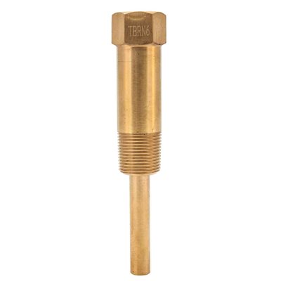6" BRASS THERMOWELL, 3 / 4" NPT, 2" LAG