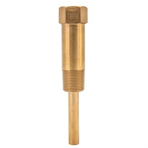 6" BRASS THERMOWELL, 3 / 4" NPT, 2" LAG