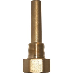 TIM (LEAD-FREE) BRASS THERMOWELL, 3.5'' STEM LENGTH, 3 / 4'' NPT