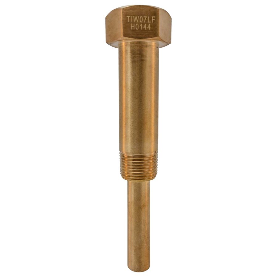 TIM (LEADFREE) BRASS THERMOWELL WITH LAG, 6" LENGTH, 3 / 4" NPT