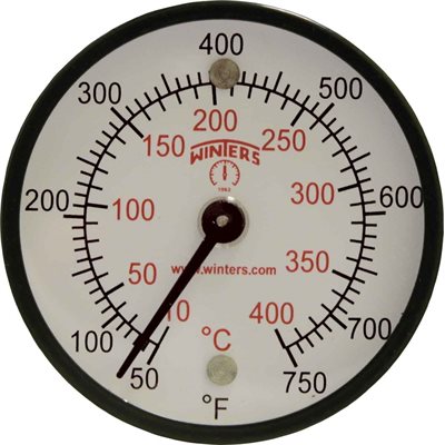 Surface Magnet Thermometer Metallic n / a Steel 2'' 50 / 750 F / C n / a Centre Back No Socket Magnet
