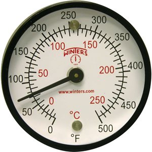 Surface Magnet Thermometer Metallic n / a Steel 2'' 0 / 500 F / C n / a Centre Back No Socket Magnet