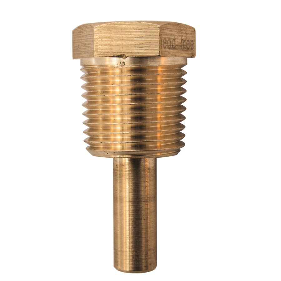 TSW (LEADFREE) BRASS THERMOWELL 1 / 2'' NPT FOR TSW174